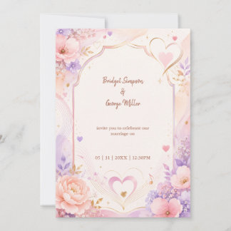 Invitation Chanson d'amour de pivoine pastel Mariage Romance