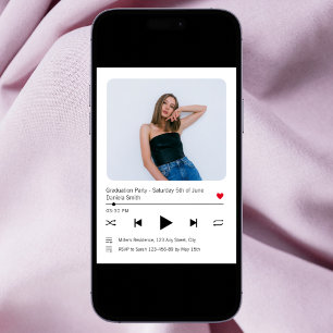 Invitation Chanson de musicien Moderne Photo Graduation 2024