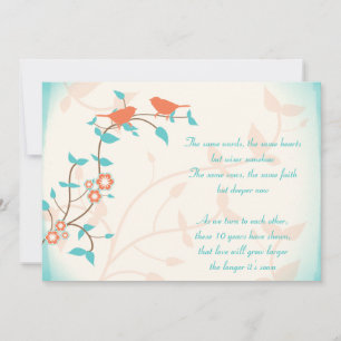 Invitation Chanson Oiseaux Mariages Anniversaire Renouvelleme