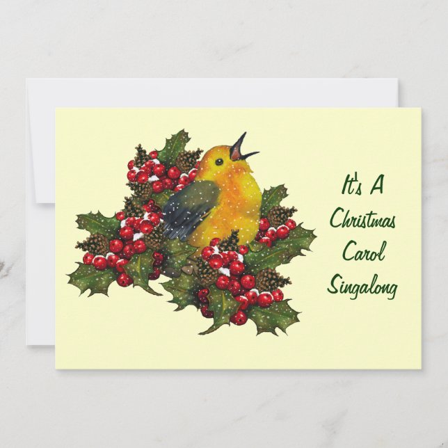 Invitation Chant de Noël Singalong : Oiseau, houx, baies (Devant)