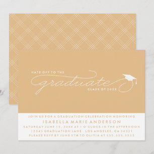 INVITATION CHAPEAU AU DIPLÔMÉ CARTON D'INVITATION À LA RÉMI