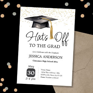 Invitation Chapeau au diplômé Fête de fin d'études Une photo 