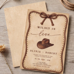 Invitation Chapeau de Cowboy Occidental Amoureusement Folle M