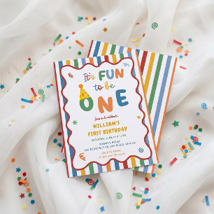 Invitation Chapeau de fête amusant pour 1er anniversaire