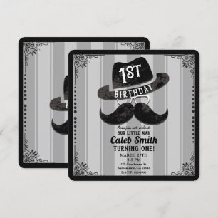 Invitation Chapeau de lunettes de moustache de hipster 1ère f