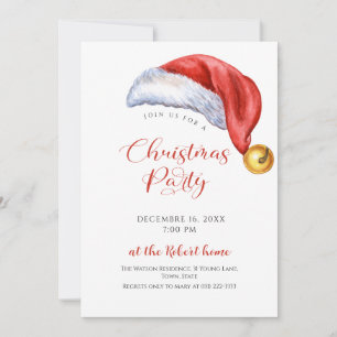 Invitation Chapeau de Père Noël Fête de Noël