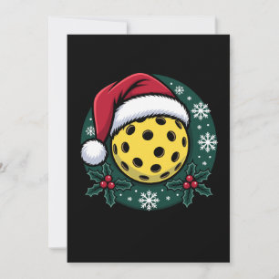 Invitation Chapeau de Santa Pickleball Noël Holly Fêtes