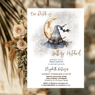 Invitation Chapeau de Sorcière Lune Mariage Halloween
