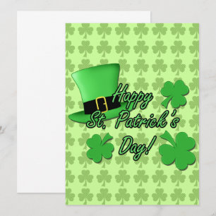 Invitation Chapeau haut vert Shamrock St. Patricks Day Invita