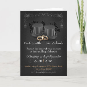 Invitation Chapeaux hauts de forme rétractables vintage sur t