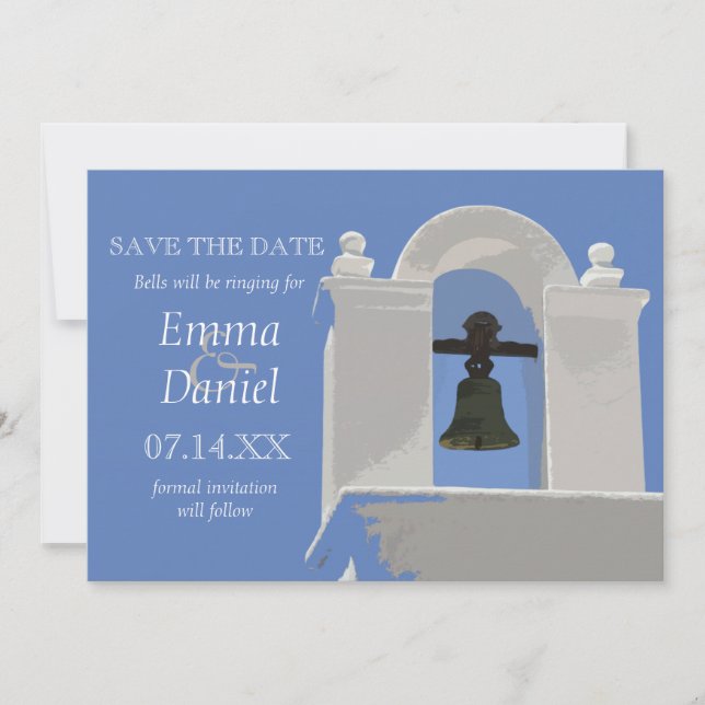 Invitation Chapel Bells Enregistrer la date de l'annonce (Devant)
