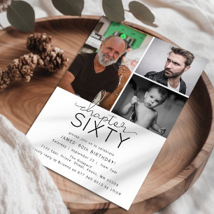 Invitation Chapitre 60 Collage de photos d'anniversaire 60 an