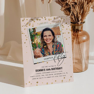 Invitation Chapitre Cinquante Photo Moderne Fun 50e Anniversa