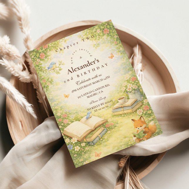 Invitation Chapitre deux de livre de contes pour un anniversa (Créateur téléchargé)