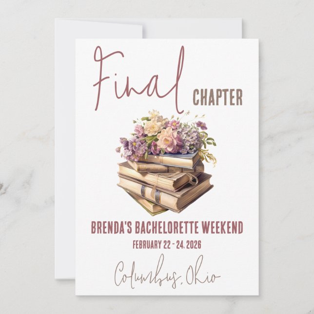 Invitation Chapitre final, Réserver Bachelorette Thématique W (Devant)