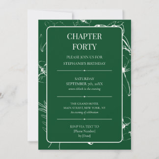 Invitation Chapitre Quarante Émeraude et Ivoire 40e Anniversa