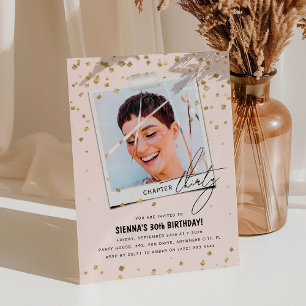 Invitation Chapitre Trente Photo Moderne Fun 30e Anniversaire