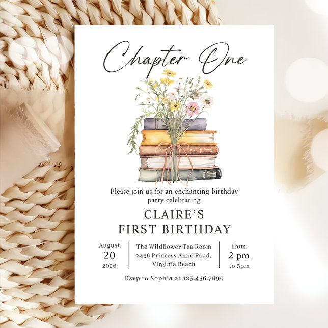 Invitation Chapitre Un livre d'histoire 1er anniversaire Invi (Créateur téléchargé)