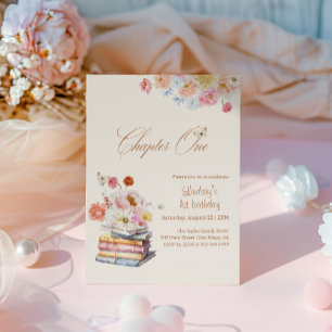Invitation Chapitre un livre d'histoires 1er anniversaire flo