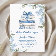 chapter begins, blue bow books floral baby shower 