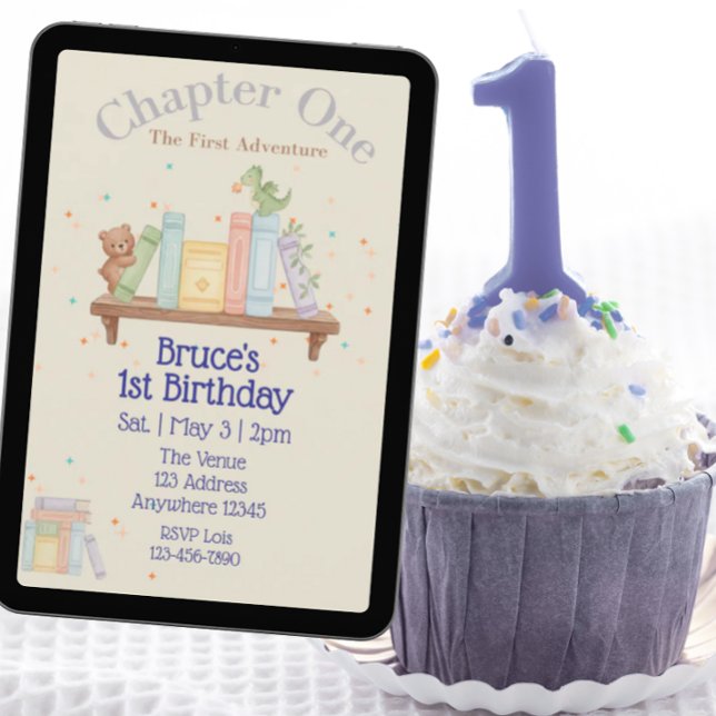 Invitation Chapter One, First Adventure, 1st Birthday (Créateur téléchargé)