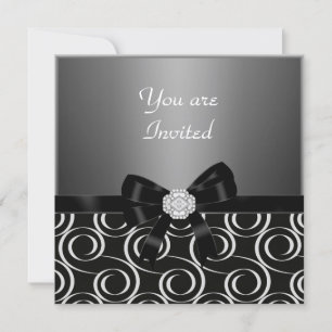 Invitation charbon Élégant anniversaire   Fête
