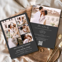 Charcoal Grey All In One QR Code Photo Mariage