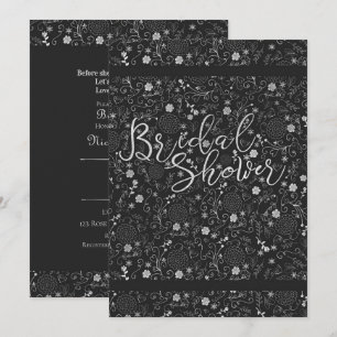 Invitation Charcoal Grey & Silver Elegance Fête des mariées