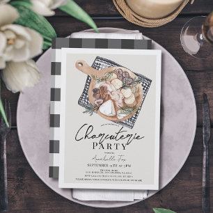 Invitation Charcuterie En vichy Noir