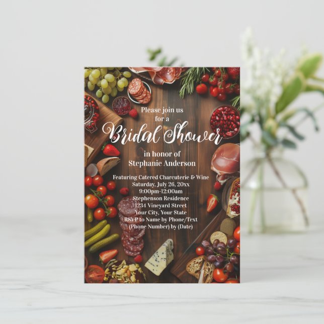 Invitation Charcuterie Thème Commission Douche nuptiale (Debout devant)