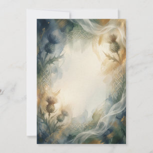 Invitation Chardon Bleu Doux Ajoutez Votre Propre 
