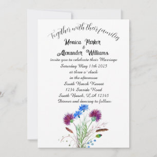 Invitation Chardon Botanique Élégant Simple Minimal Mariage