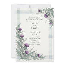 Chardon des Highlands & Tartan à l'aquarelle douce