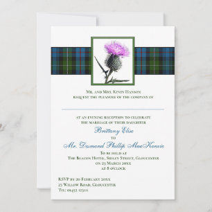 Invitation Chardon vert violet Mariage de tarte Mackenzie