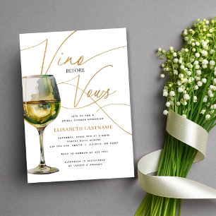 Invitation Chardonnay Gold Vino avant Vows Fête des mariées