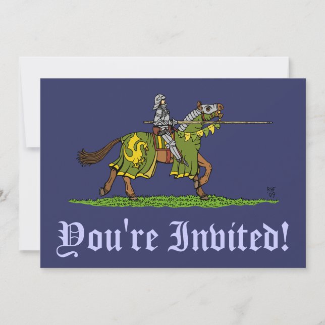 Invitation Chargement du chevalier médiéval (Devant)