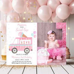 Invitation Chariot à crème glacée moderne Sweet un Anniversai