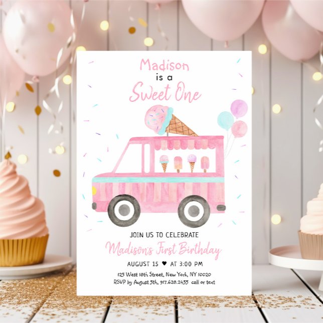 Invitation Chariot à crème glacée moderne Sweet un Anniversai (Créateur téléchargé)