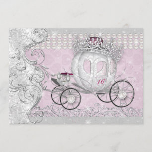 Invitation Chariot d'Anos Bling de coing de princesse Sweet