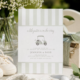 Invitation Chariot de golf vert sauge petit putter en route