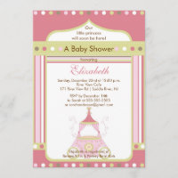 Chariot de rose d'invitation de princesse baby