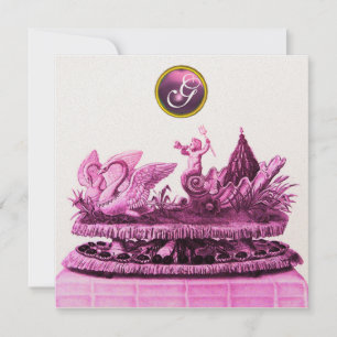 INVITATION CHARIOT DE SWANS AVEC CUPCAKES GOLD BEACH MARIAGE