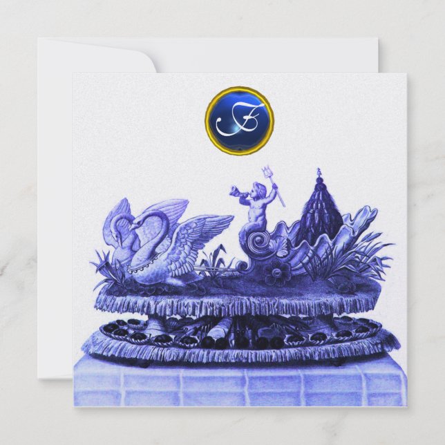 INVITATION CHARIOT DE SWANS ET CUPCAKES PLAGE MARIAGE GLACE (Devant)