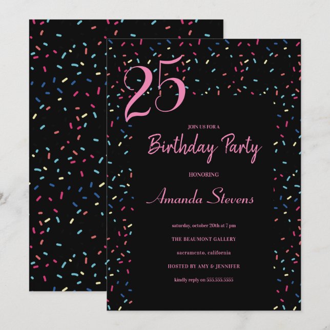 Invitation Chariots colorés Motif Anniversaire (Devant / Derrière)