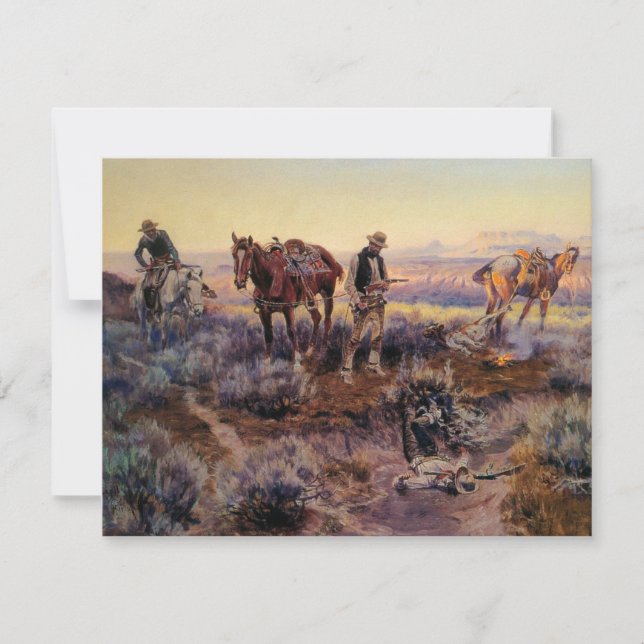 Invitation Charles M. Russell payant le violoneur (1919) (Devant)