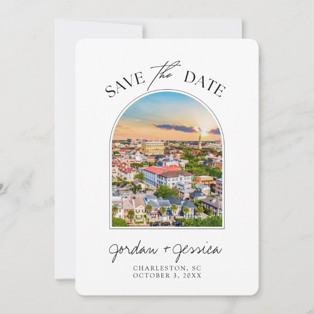 Invitation Charleston Caroline du Sud Mariage Enregistrer la  (Devant)