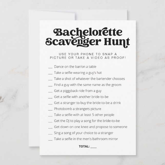 Invitation CHARLI retro bachelorette jeu chasse au trésor (Devant)