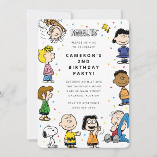 Invitation Charlie Brown et Gang Confetti