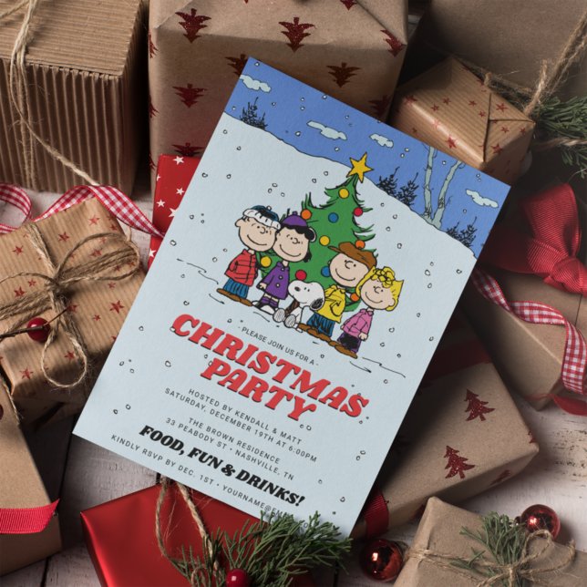 Invitation Charlie Brown et la fête de Noël des amis (Créateur téléchargé)