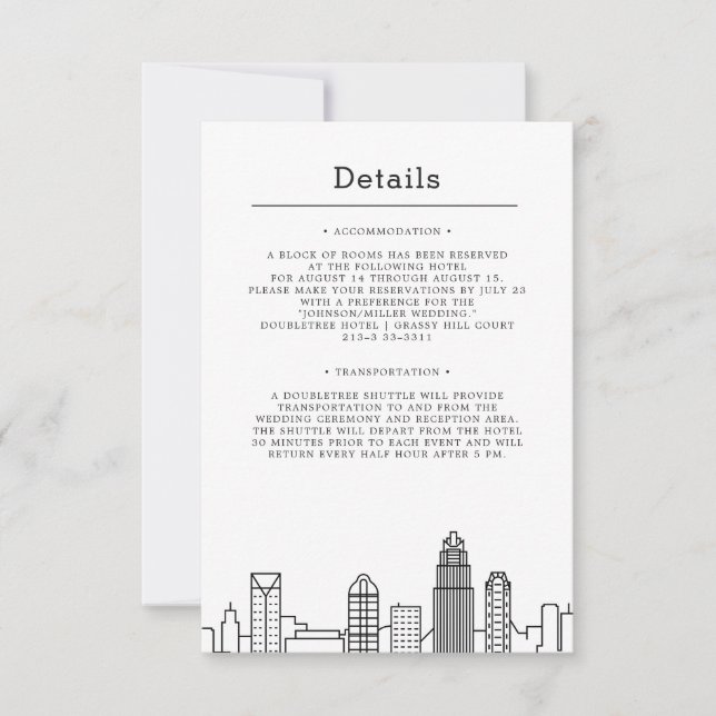 Invitation Charlotte Mariage | Détails de l'invité (Devant)